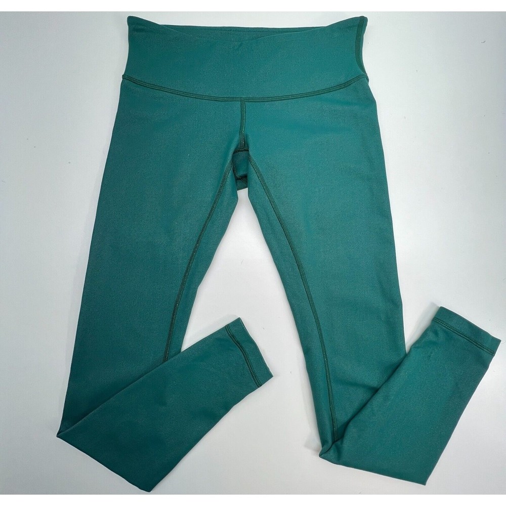 Lululemon Athletic Women Green Mid Rise Wunder Under Pant 28" Legging Pant Sz 6